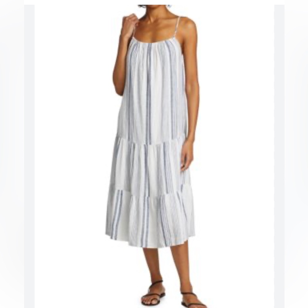 Rails Adora stripe midi dress blue white striped NWT